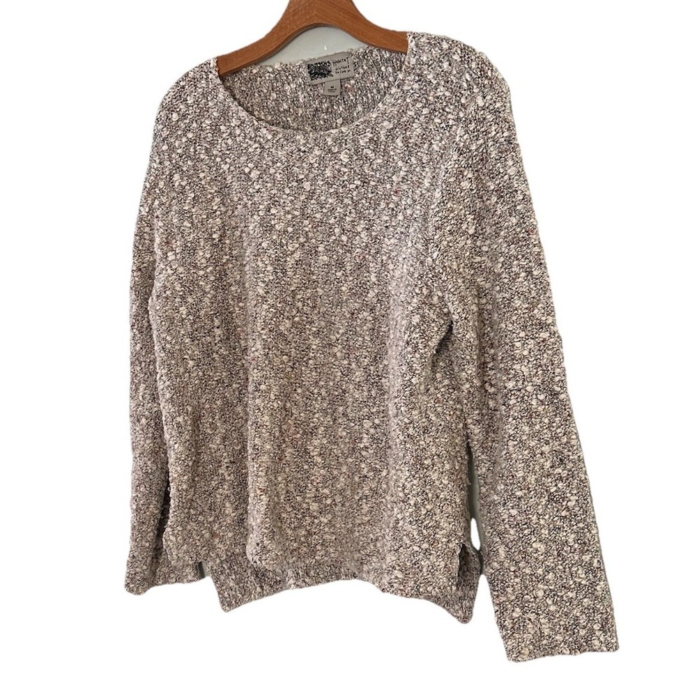 Habitat Nubby Textured Tunic Sweater Women Medium Gray‎ w/ Multi Color Speckled